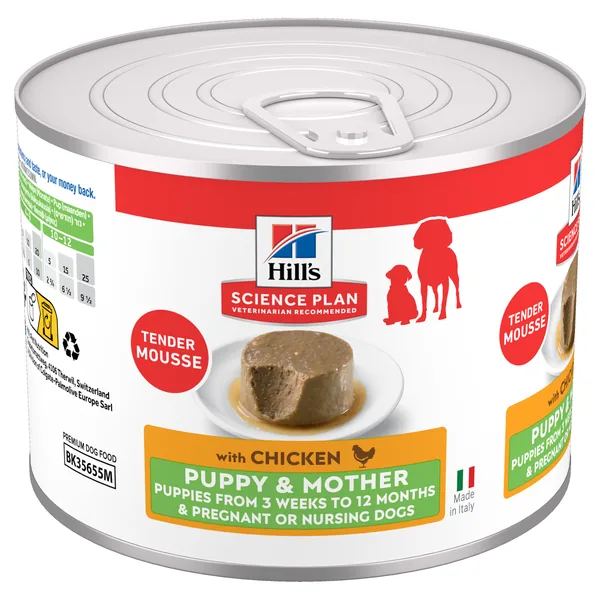 Hill's Science Plan Canine Puppy&Mother Mousse Lata Humeda Perros 12 x 200 g