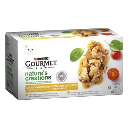 Purina Gourmet Nature's Creations Mini Filetes rico en pollo y pavo 85 g
