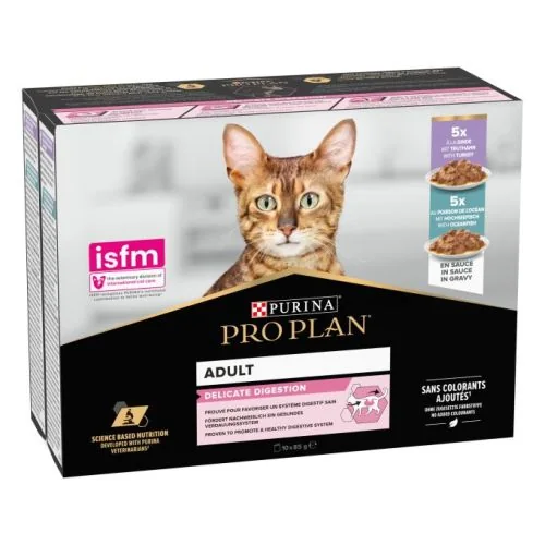 Purina Pro Plan Adulto Delicate Digestion con pavo y pescado del océano en salsa 850 g