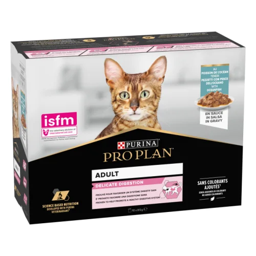 Purina Pro Plan Gato Adulto Delicate Digestion con Pescado del Océnao en salsa 85 g
