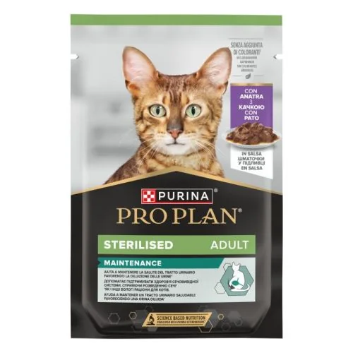 Purina Pro Plan Gato Adulto Sobre Esterilizado Maintenance con Pato en salsa 85 g