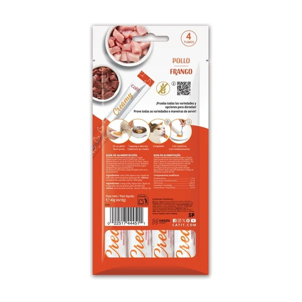 Snacks para gatos Catit Creamy – 4 Tubos